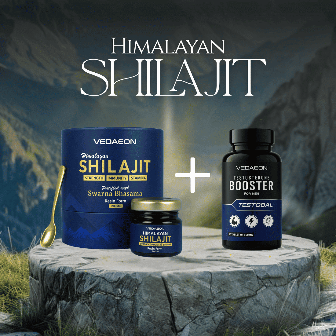 Pure Himalayan Shilajit Resin + Testosterone Booster | Lab - Tested | Vedaeon - Vedaeon