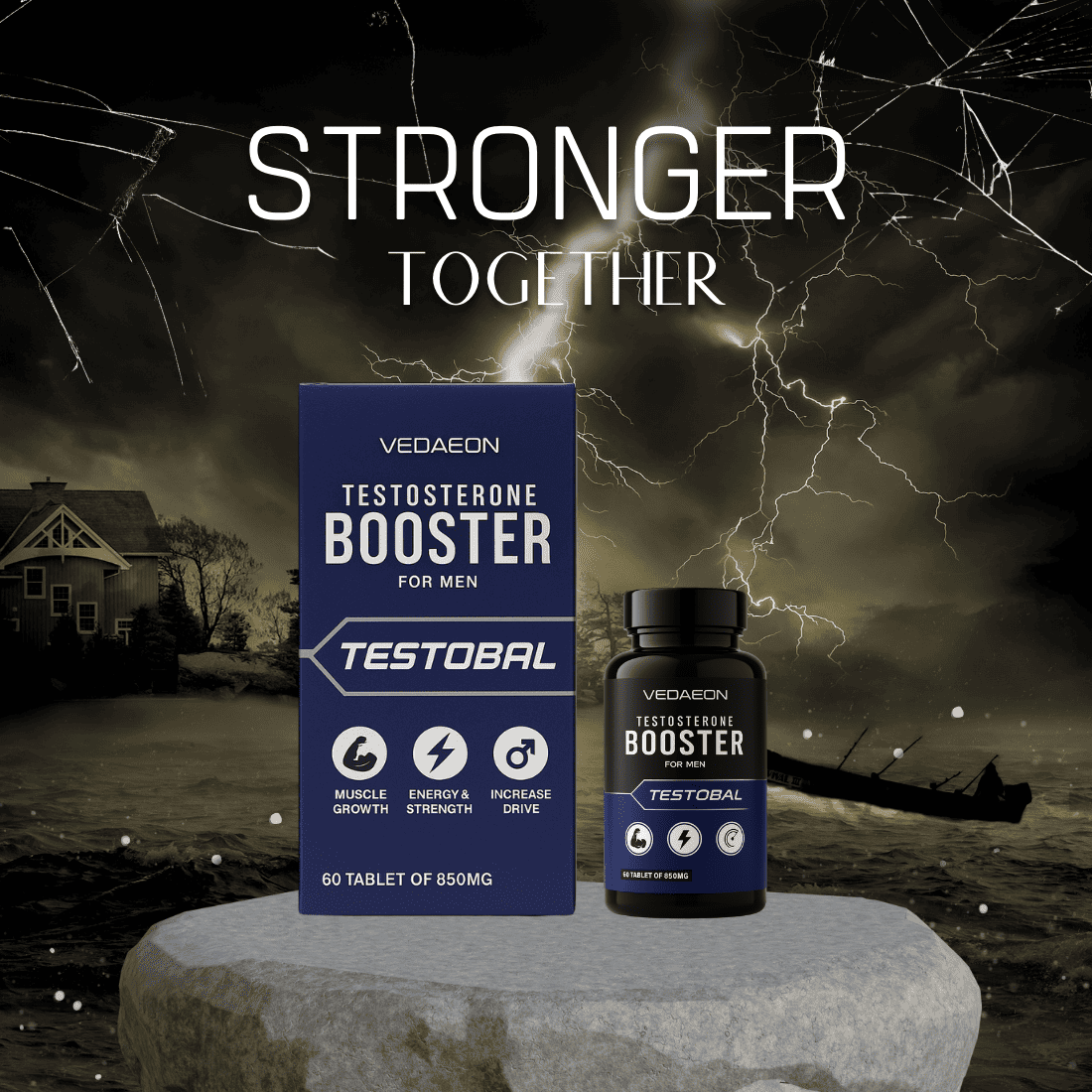 VEDAEON Testosterone Booster – 60 Tablets for Men’s Stamina, Hormonal Balance & Energy - Vedaeon